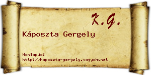 Káposzta Gergely névjegykártya