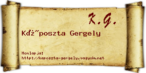 Káposzta Gergely névjegykártya